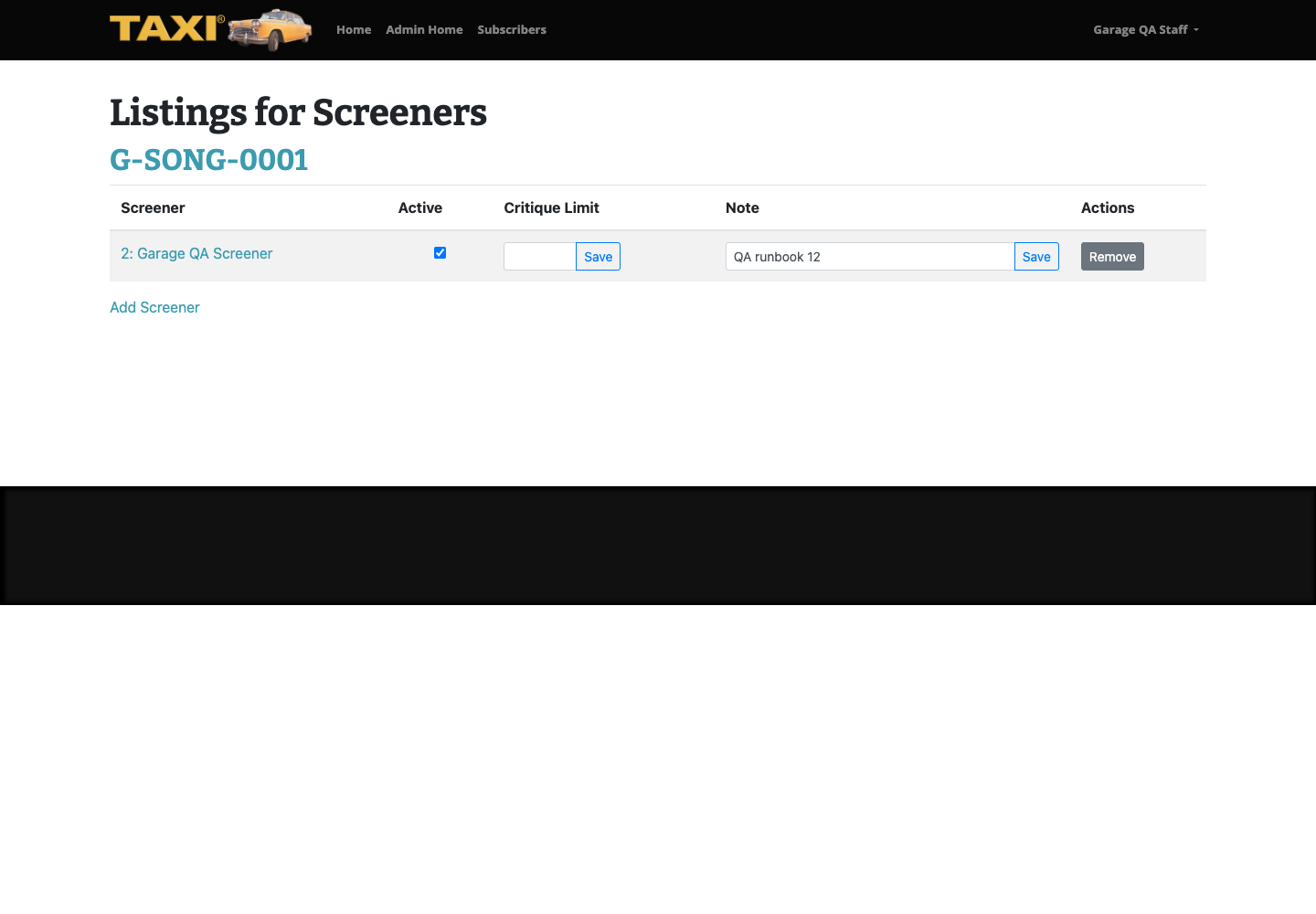 Screener assignment