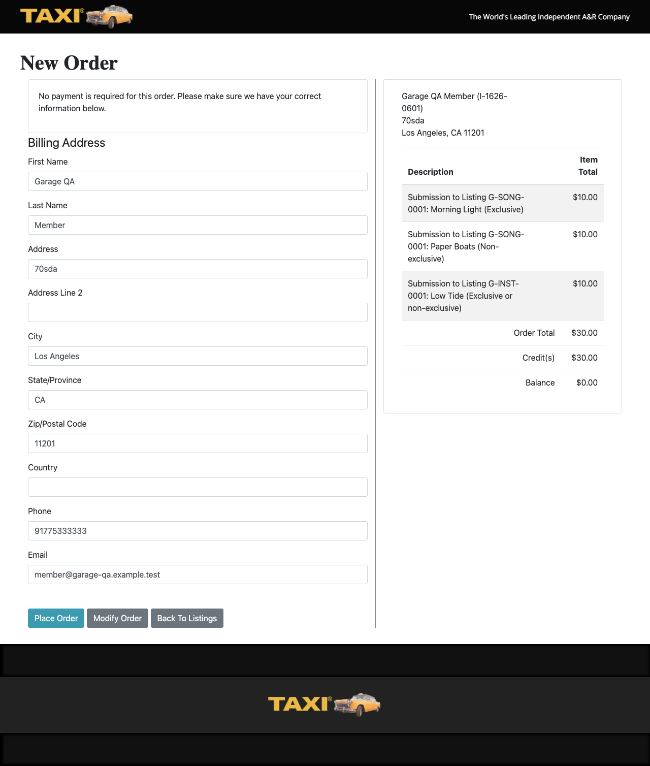 Checkout with credit