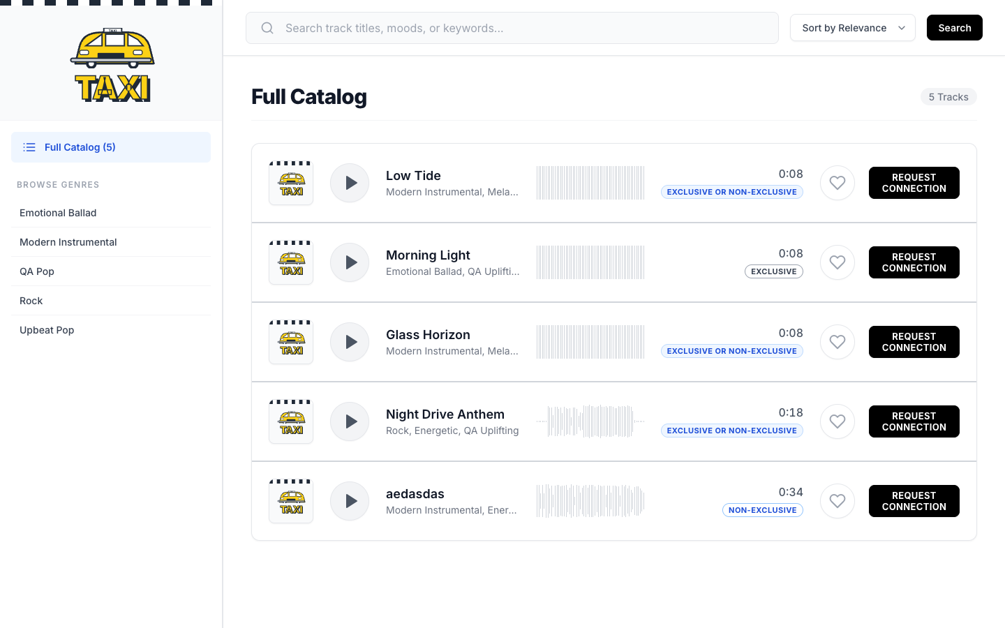 Garage catalog